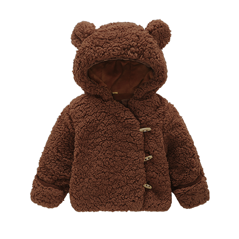 Winter Kinderen Jassen Dikker Jas Voor Meisjes Sneeuw Dragen Warm Baby Jongens Hoody Bovenkleding Kids Parka Peuter Snowsuit Kleding: Brown / 24M