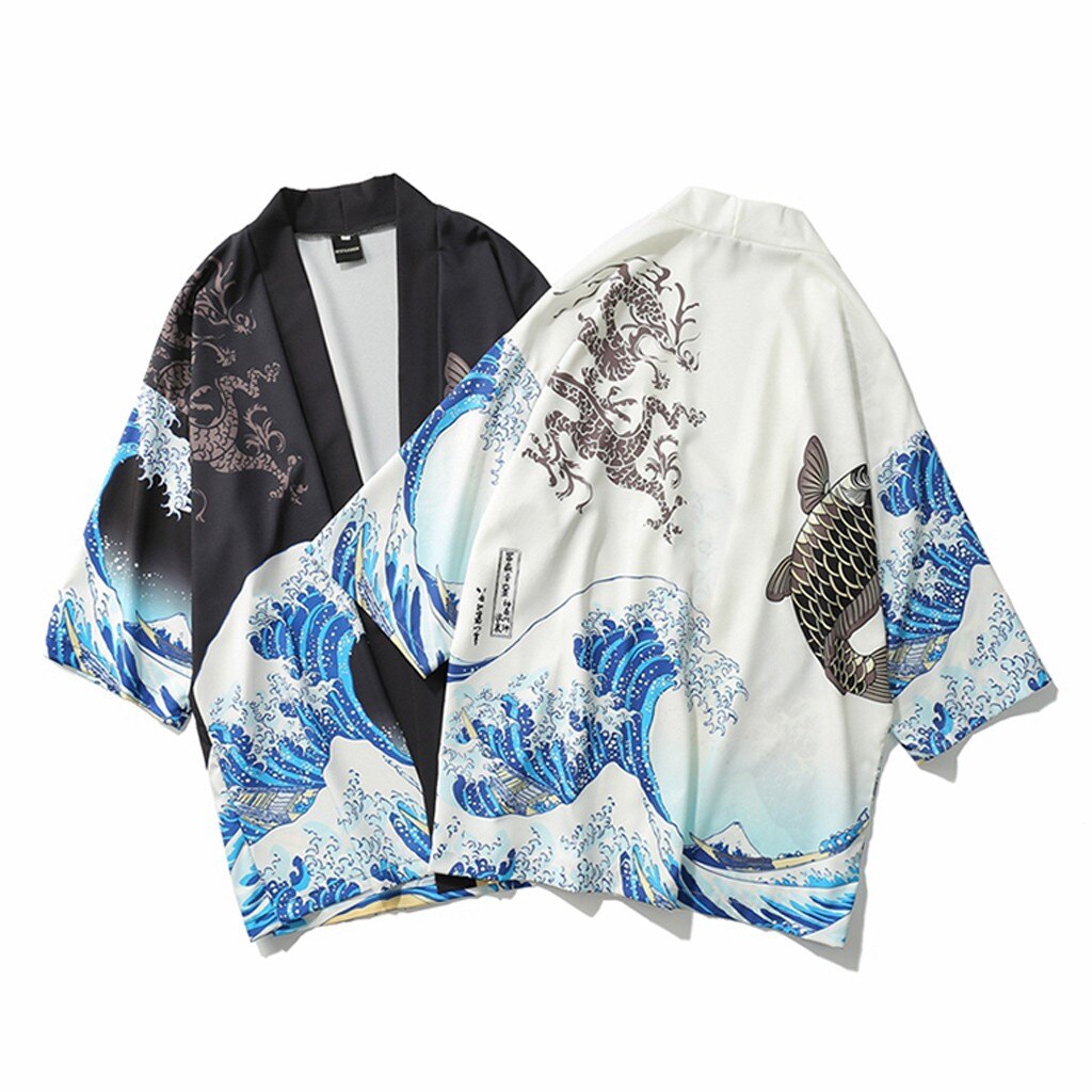 Kimono Cardigan Men Shirt Women Couple Blouse Men Tops Loose Printing Sunscreen Summer Coat Kimono Cardigan Mens Shirts camiseta