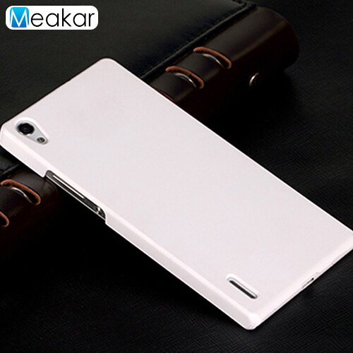 Capa de plástico fosco coque 5.0for huawei p7 caso para huawei ascend p7 dupla P7-L10 P7-L00 P7-L05 telefone volta coque capa caso: white