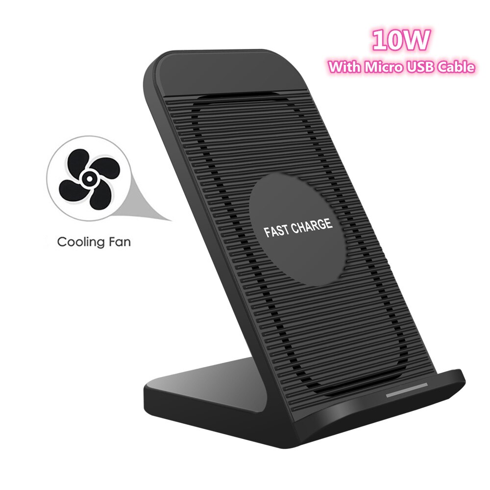 FDGAO 15W Qi chargeur sans fil Charge rapide 10W support de Charge rapide pour iPhone 11 Pro XR XS X Samsung S20 Galaxy bourgeons Airpods Pro: With Fan