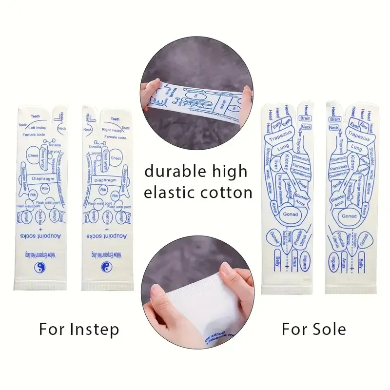 6 pièces gant d'acupoint pied acupression chaussette massage chaussette Massage soulager fatigué masseur réflexologie chaussettes pied physiothérapie
