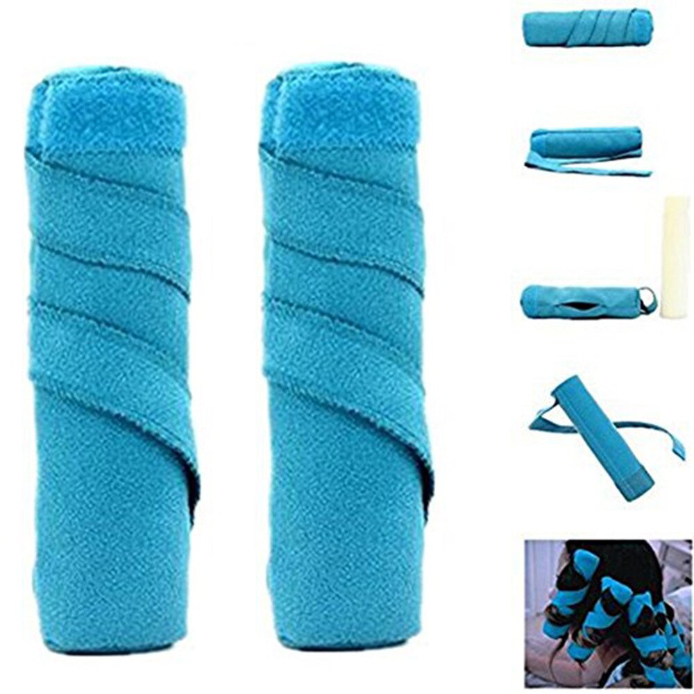 8/12pcs Hair Rollers Sleep Styler Kit Long Cotton Curlers DIY Magic Hair Dressing Charming Hairstyle Styling Tool Kit Blue Color