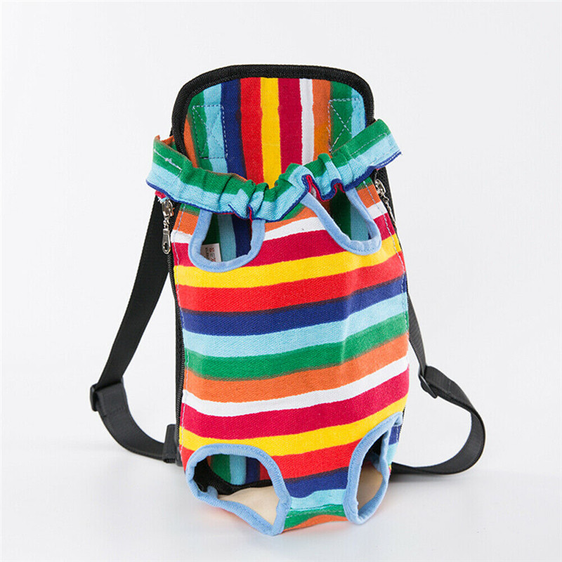 Legs Out Front Pet Dog Cat Carrier Hands-Free Adjustable Backpack Travel Bag Small Medium Puppy Doggie Kitty Cat Outdoor Use: Multicolor L