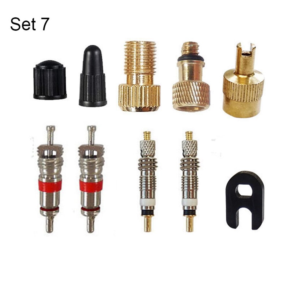 1 Set Bicycle French Presta Tire Valve Cores+Valve Core Removal Tool Bike Tire Valve Cores Plus Removal Replacement Cycling Part: 7