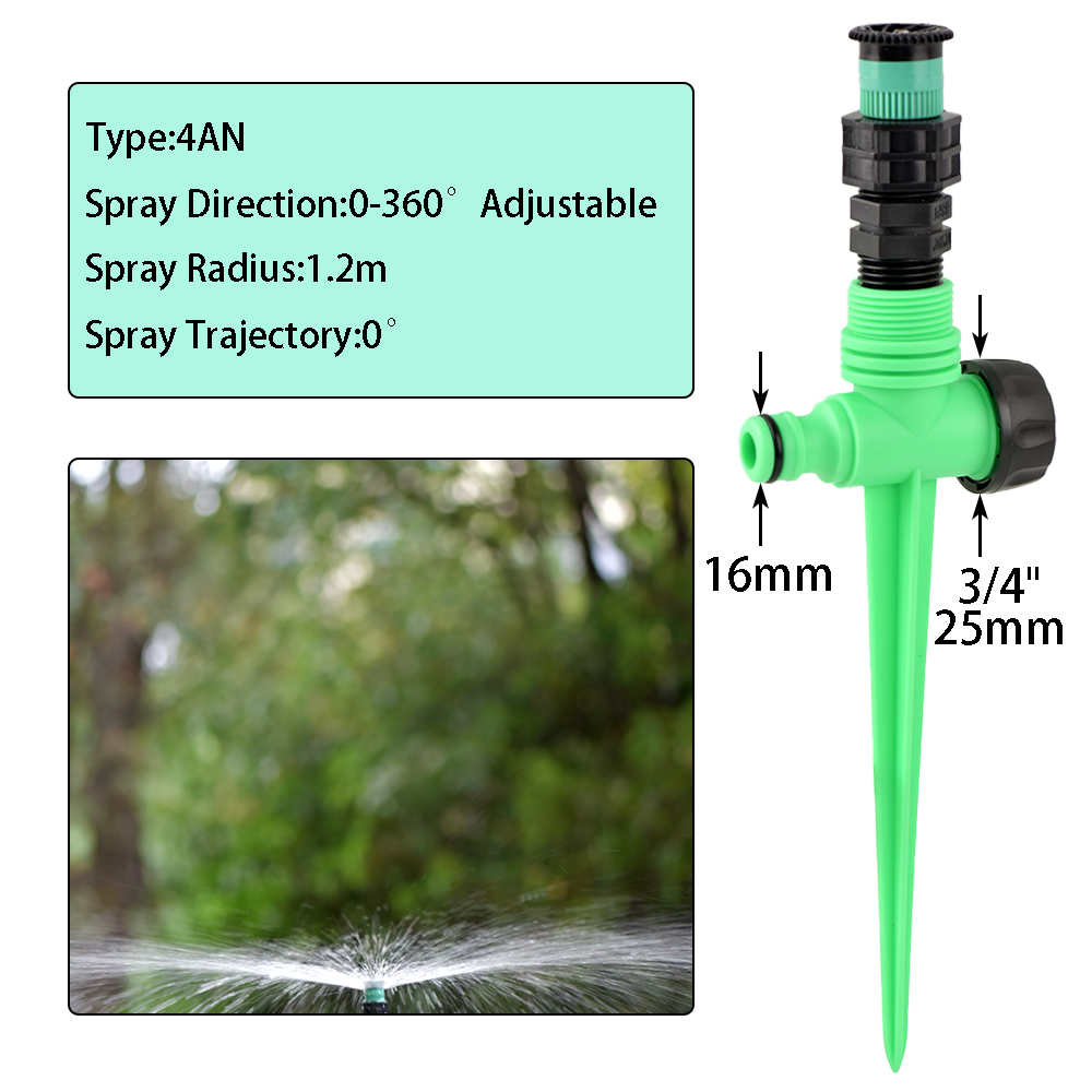 Tuinsproeier 0-360 ° Rotatie Irrigatie Bewateringssysteem Automatische Landbouw Gazon Boerderij Kas Plant Met Plastic Houder: Clear
