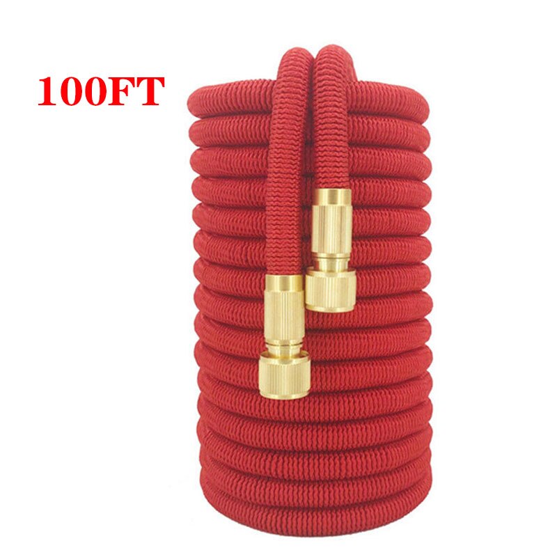 25ft-100ft Garden Watering Hose Retractable flexible Rubber Garden Hose High Pressure Car Wash Hose Garden Watering Supplies: 100FT-30M