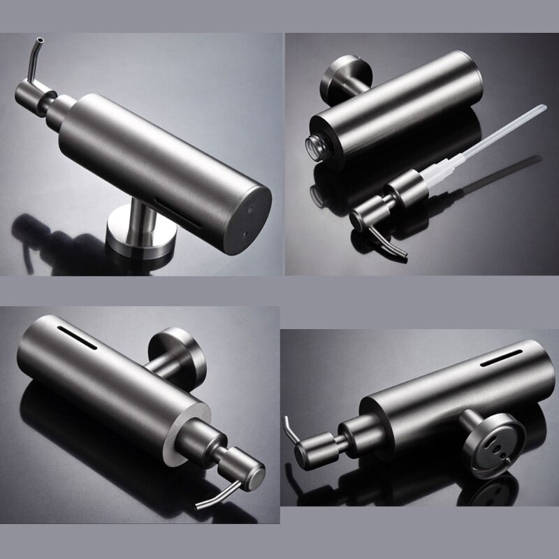 Stainless Steel Brushed Nickel Finish Soap Dispenser Bathroom Shampoo Box Soap Container Wall Mounted Soap Dispenser