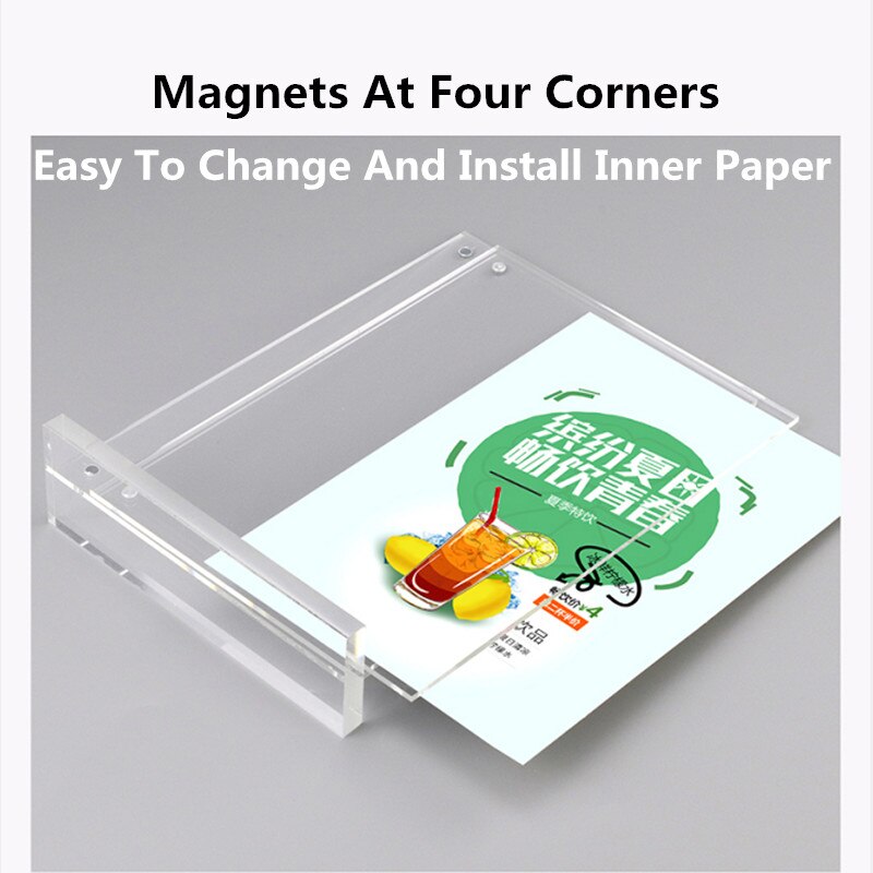 A6 bordplade akryl menu display stativ foto plakat ramme magnetisk menu papir skilt holder counter display stand