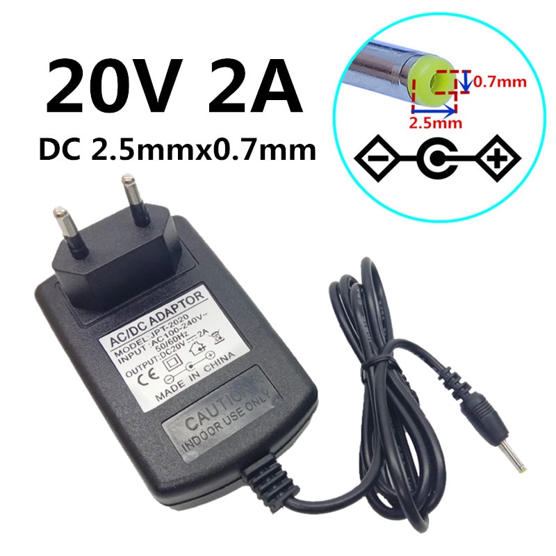 Universal EU US UK AU Plug 100-240V AC to DC Power Adapter Supply Wall adapter 20V 2A 2000mA DC size 2.5mm*0.7mm Jack