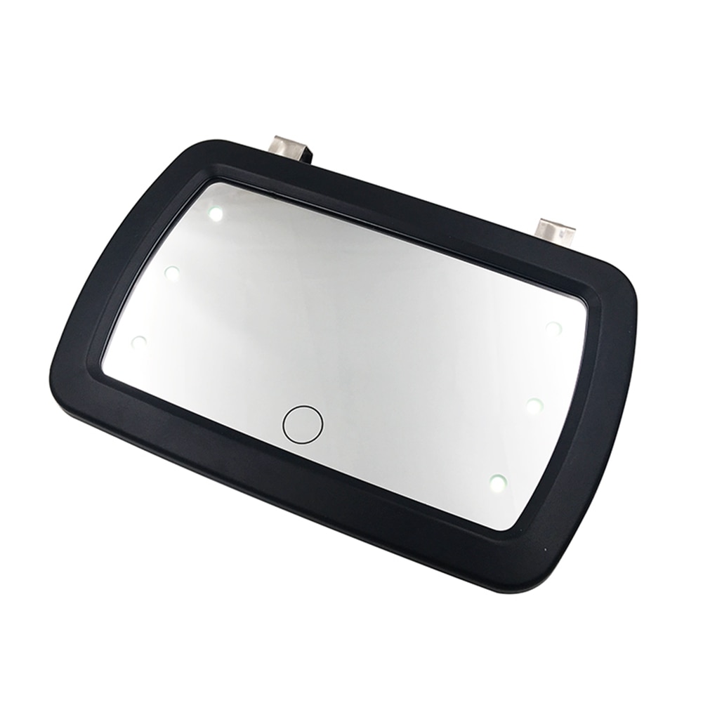 1 stk universal bil interiør spejl led touch switch makeup spejl solskærm høj klar interiør hd spejl 170*110mm