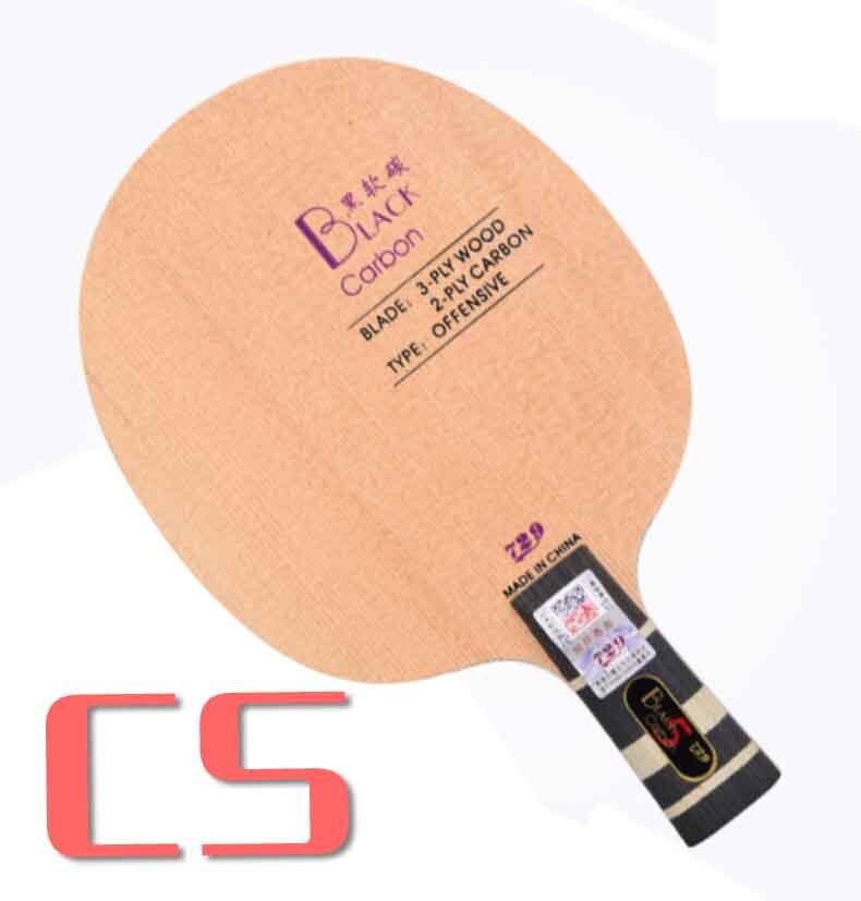 729 zwarte, blauwe, gele, alc carbon tafeltennisbatjes, offensief voor rackets en pingpongbatjes: Zwarte koolstof cs