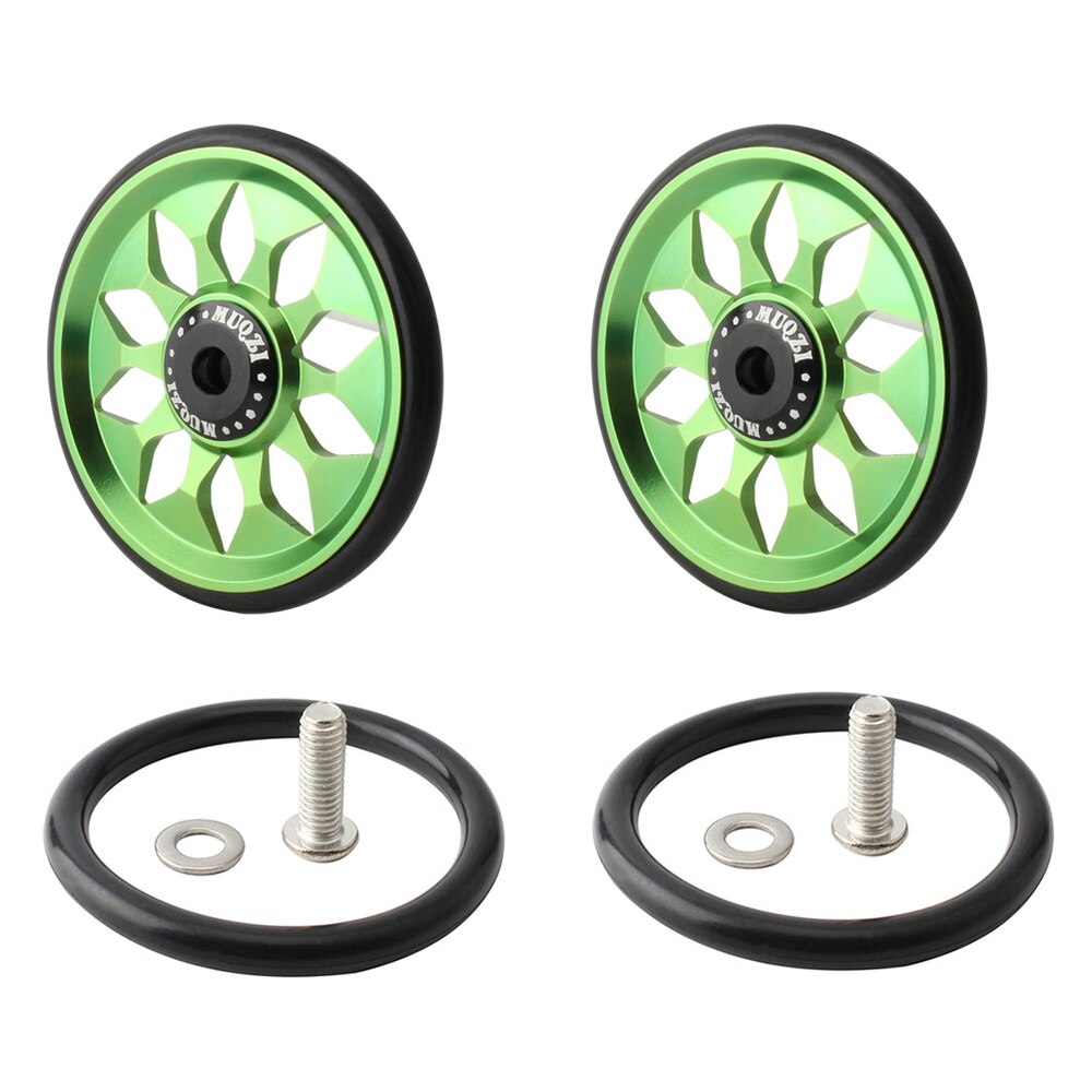 1 Set CNC Easy Wheel Folding Bike Aluminium Alloy Wheel Compatible with Brompton: Green