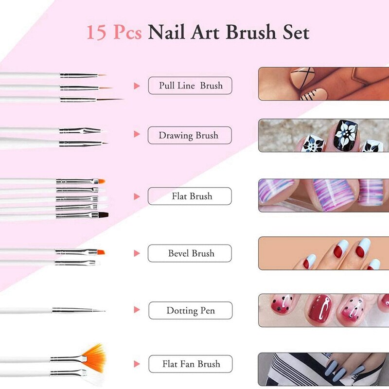 84 Pcs Voltooid Nail Art Set,Nail Art Leveranciers Met Nail Art Brush,Nail Puntjes Gereedschap