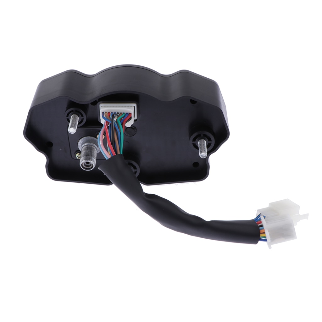 Motorcycle LCD Digital Speedometer, Universal 7 Color Tachometer Odometer Gauge Instrument, 12000 RPM 12V