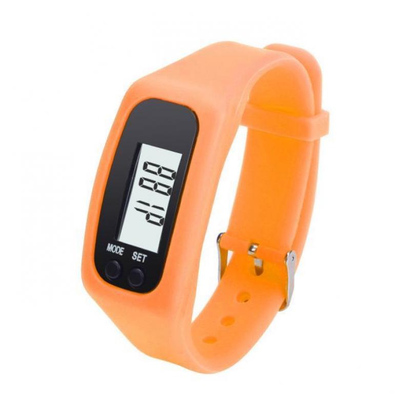 Digital LCD Pedometer Run Step Walking Distance Calorie Counter Sport Watch Bracelet Running Walking Stride Meter Wristband: Orange