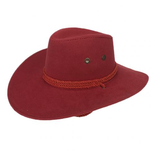 Hombre verano viaje visera de ala ancha Casual equitación sombrero de cowboy del oeste gorra de verano sombrero de vaquero sombrero de verano Cowboy sombero gorro sombrero: Rojo