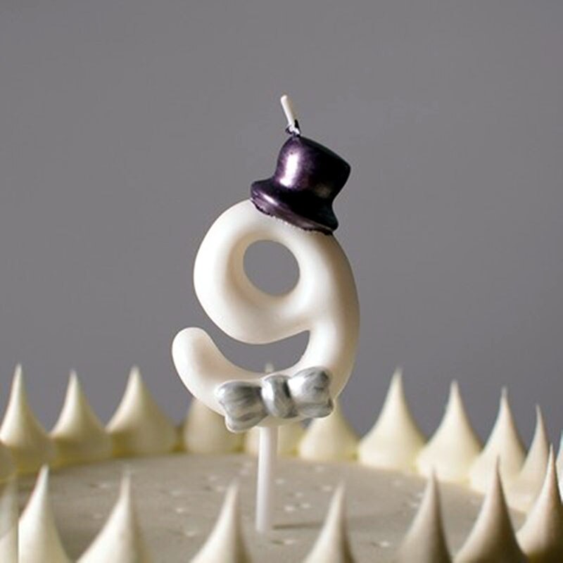 Digital Birthday Candles Big Cake Candles Decoration Smokeless Birthday Number Candle Birthday Cake Decoration: Hat 9