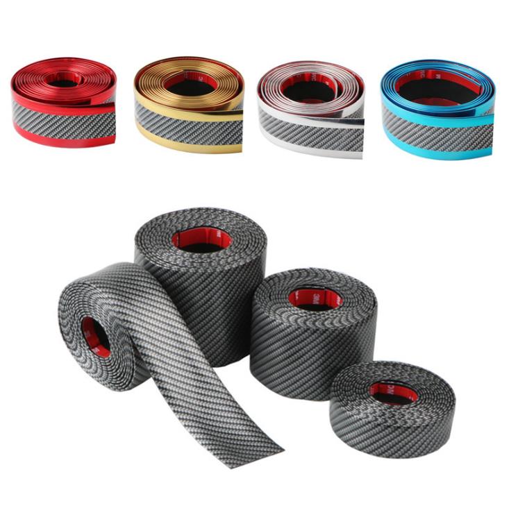 Bil klistermærker 5d kulfiber gummi styling dørkarm beskytter diy dørkarm beskytter kantbeskyttelse bil klistermærker bil tilbehør