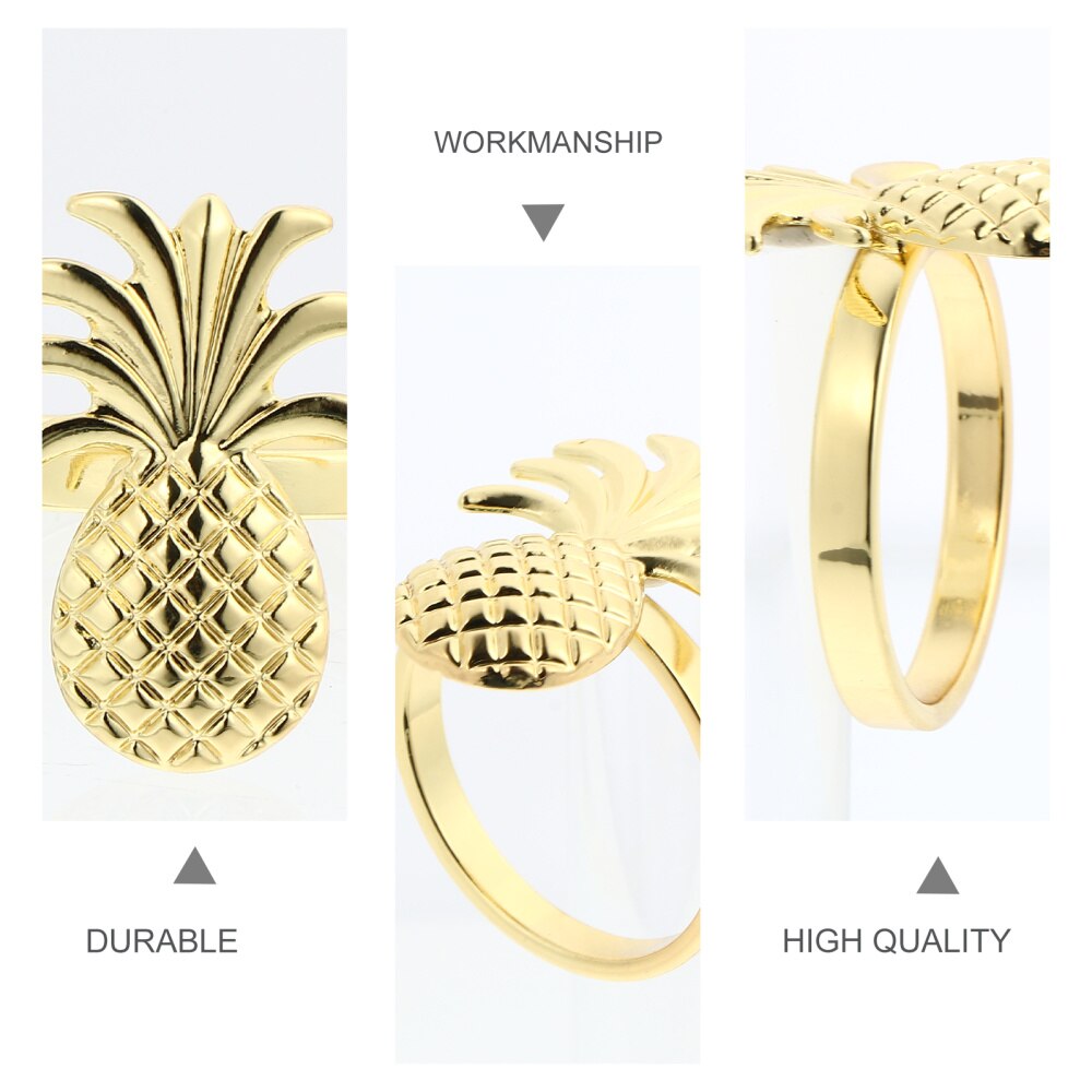4 Stuks Kerst Ananas Servetringen Legering Servet Houder Party Decor