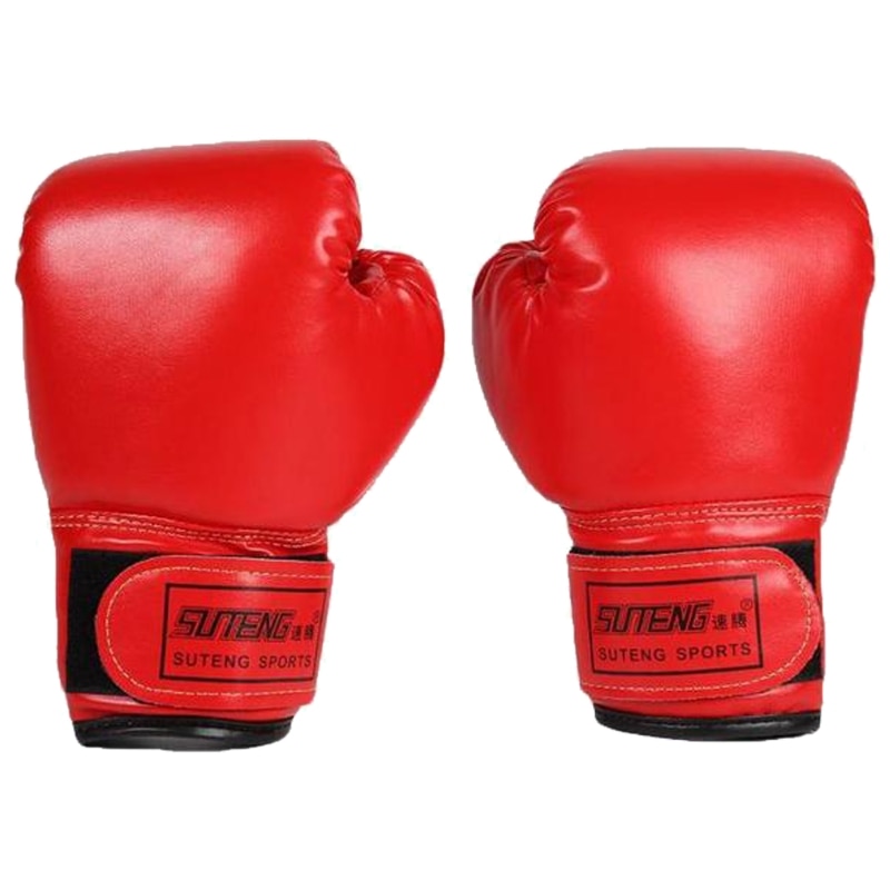 3-10 år børn boksehandsker til børn børn ungdoms boksesæk kickboxing muay thai luffer mma træning sparring handsker: Rød