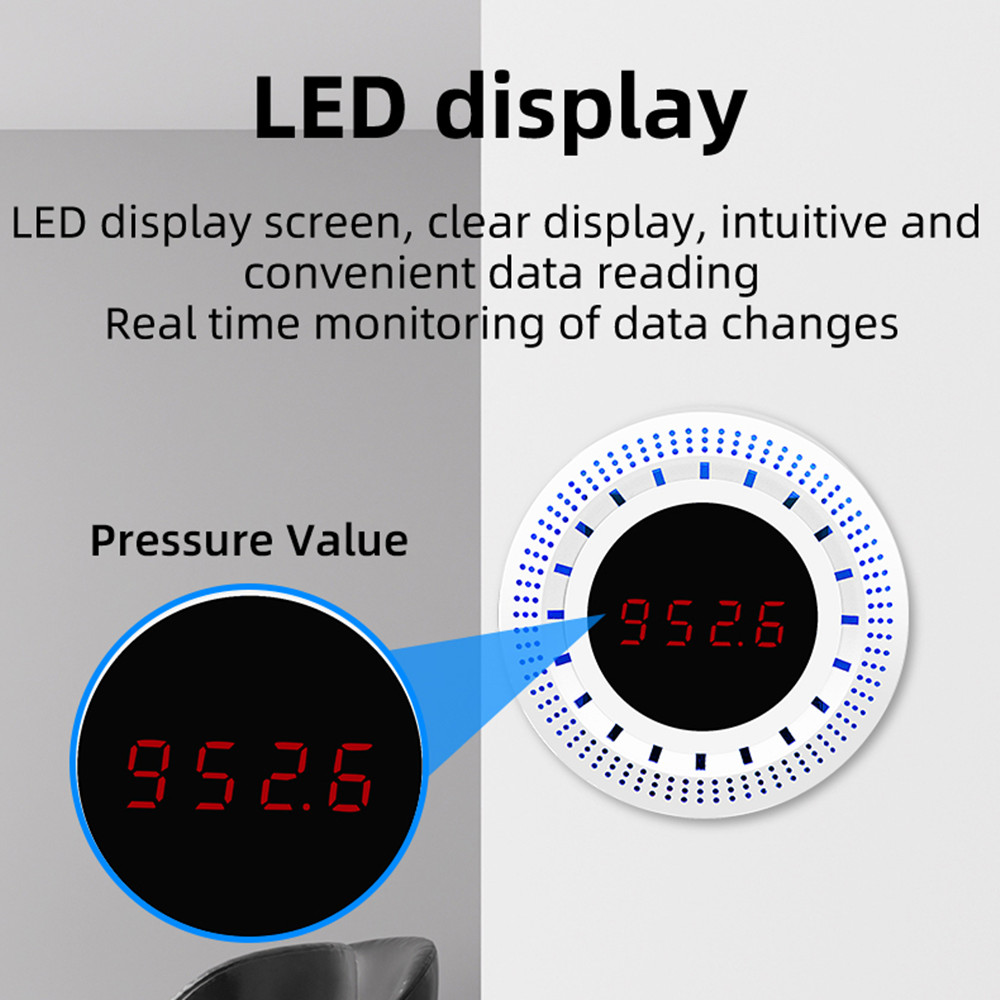 Inteligentny czujnik ciśnienia powietrza Tuya WiFi / Zigbee z wyświetlaczem LED z detekcją temperatury Inteligentne połączenie domowe