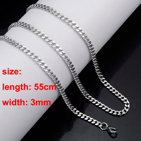 CHIMDOU Stainless Steel Chain Necklace For Men Women Snake Chain DIY long chain Jewelry Accessories: cuban chain 55cm