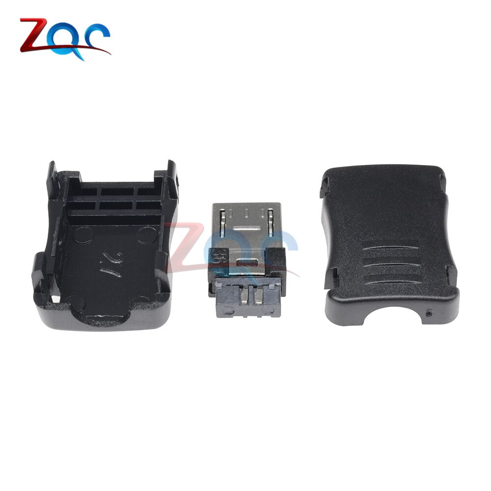 10PCS DIY Micro USB 5 Pin T Port Male Plug Socket Connector with Plastic Cover