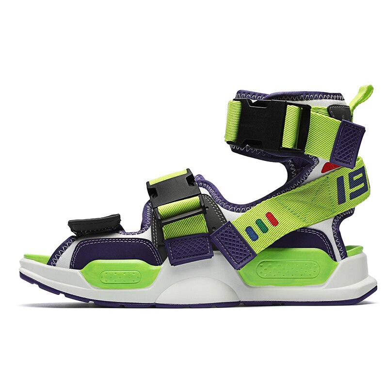 Vesonal Zomer Persoonlijkheid Hip Hop Schoenen Mannen Sandalen Voor Man High Top Sandalias Sandal Slides Rome Straat Rock: green / 41