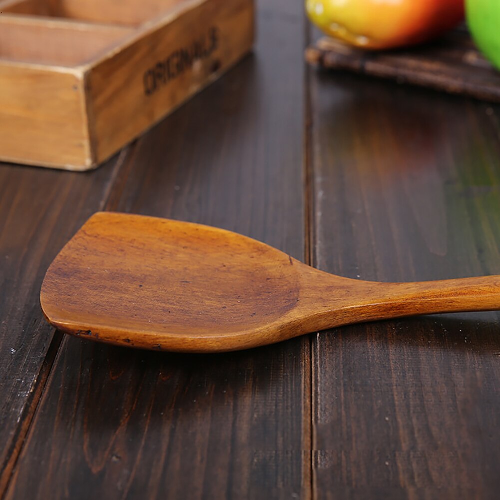 39cm Long Handle Restaurant Cooking Practical Frying Durable Hanging Non Stick Kitchen Utensils Home Wooden Spatula
