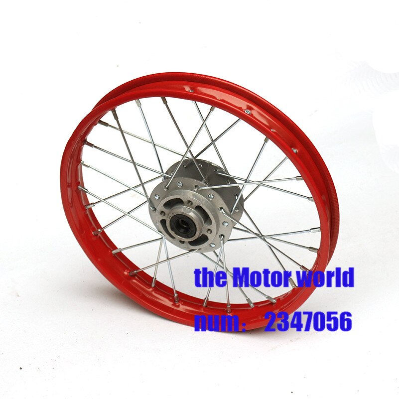 6 color Pit bike Rim front of 12inch front Wheel Rim 80/100-12inch Steel dirt bike wheel Rims