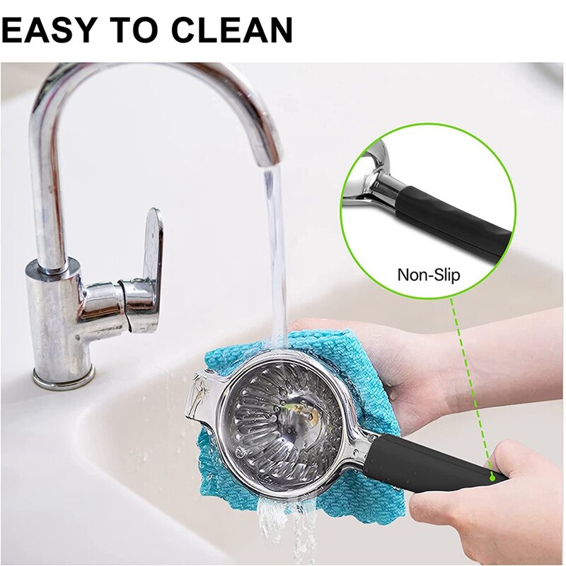 Lemon Squeezer, Stainless Steel Manual Lime Squeezer, Fruit Citrus Juicer Press with Non-Slip Grip Hand Juicer