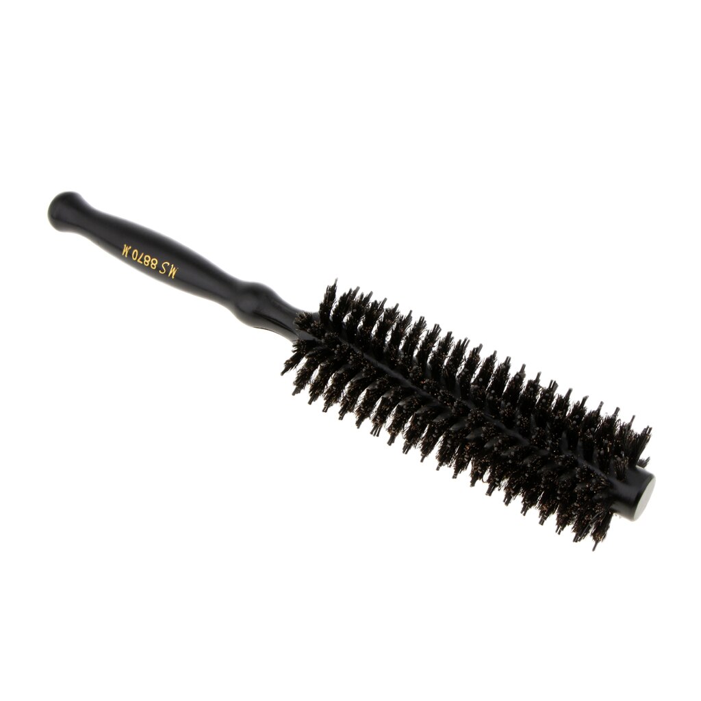 Cepillo de pelo redondo con cerdas desenredantes, cepillo con mango de madera para todo tipo de cabello, largo, corto, fino y grueso: 17mm