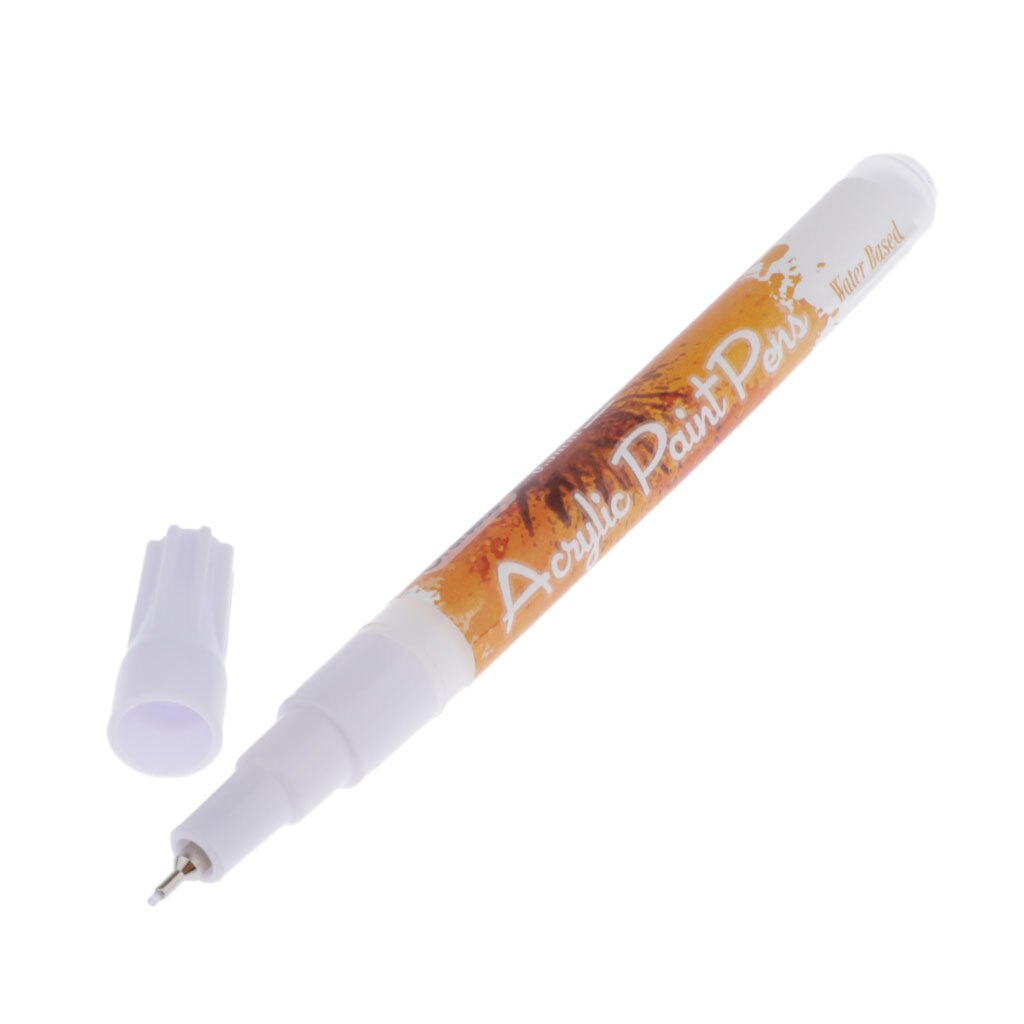 Rotuladores de pintura acrílica de 0,5mm, plumas a base de agua, cerámica para pintar álbumes de recortes: White
