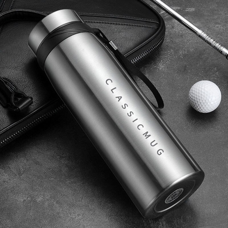 Thermoskan Thermos Mokken Koffie Voor Thee Rvs Cup Draagbare Auto Geïsoleerde Fles Reizen Thermische Mok 1100Ml/650Ml/500Ml: 650ml / sliver