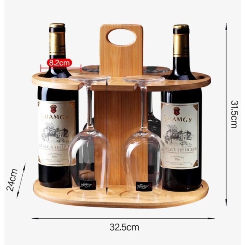 Bamboe Wijnrek Houder Hangende Beker Cup Organizer Water Cup Opslag Plank voor Bar Wijnfles Opslag Oplossing