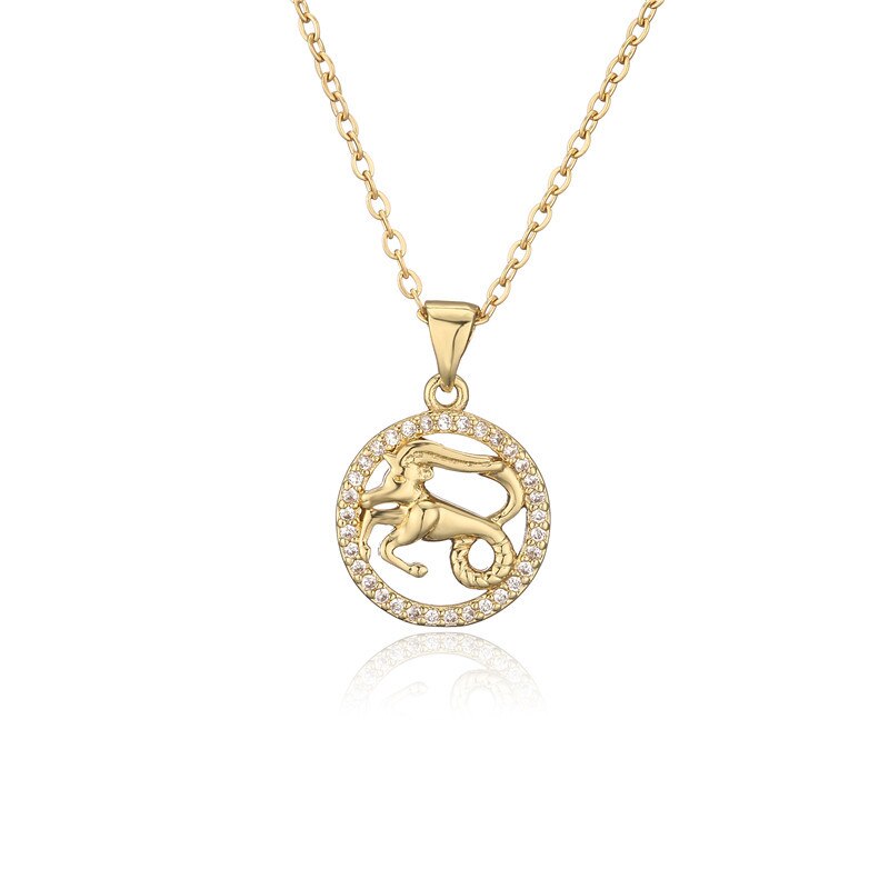 Trendsmax 12 Sterrenbeeld Sterrenbeelden Hangers Kettingen Voor Vrouwen Mannen 585 Rose Goud Mannelijke Sieraden Mode Verjaardagscadeautjes GPM16: 4