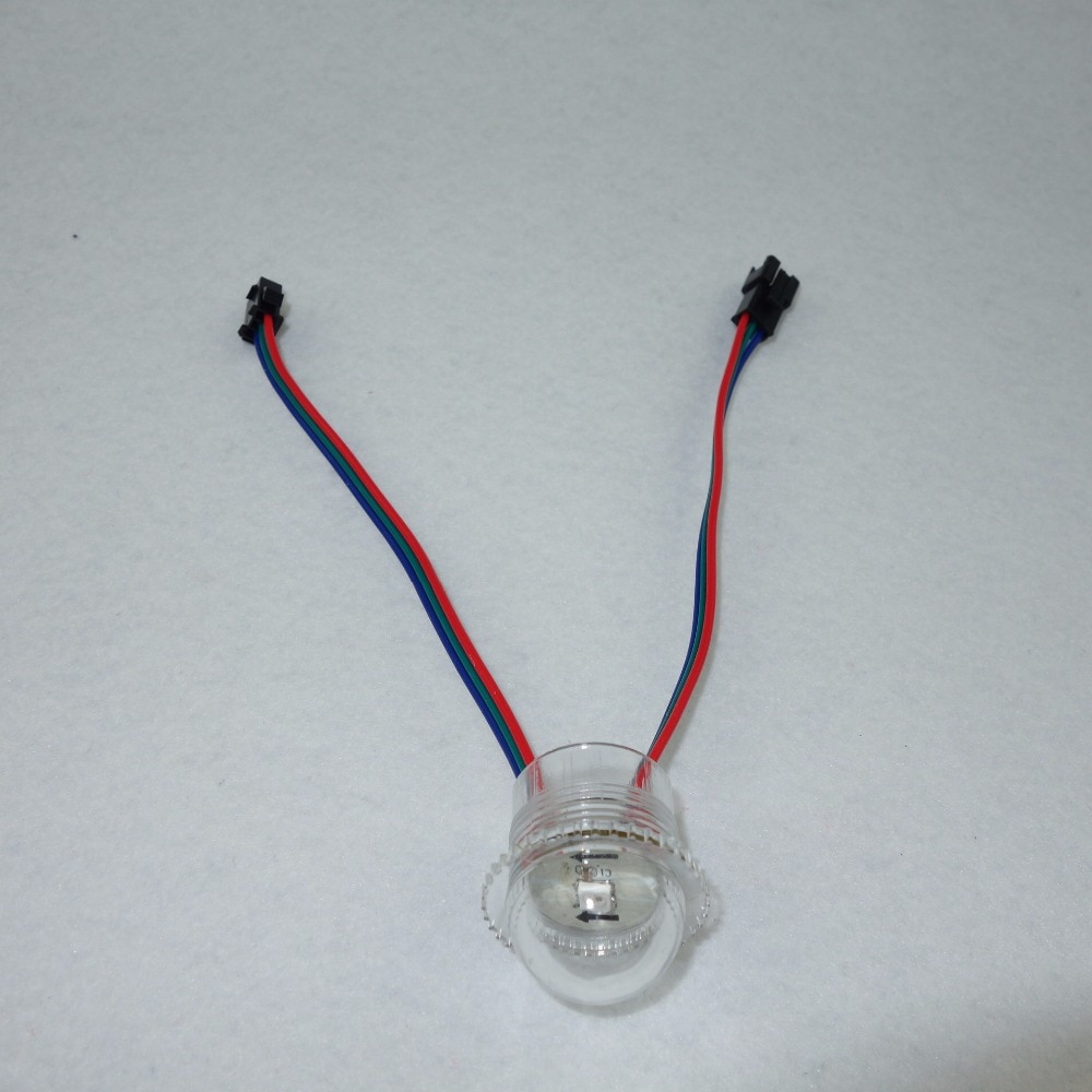 26mm diameter WS2812B LED pixel module;1pcs WS2812BLED,DC5V input;clear cover