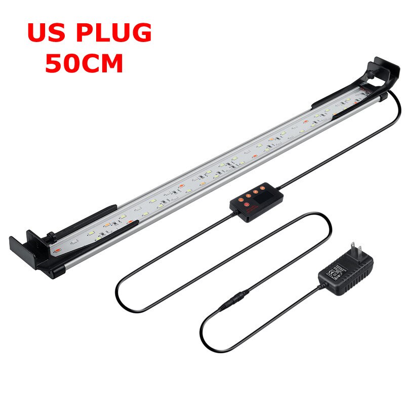 Led Licht Aquarium Led Verlichting Fish Tank Lamp 22-72Cm Verstelbare Aquatic Plant Lampen Rgb Decoratie Professionele Afstandsbediening lichten: US PLUG 50CM