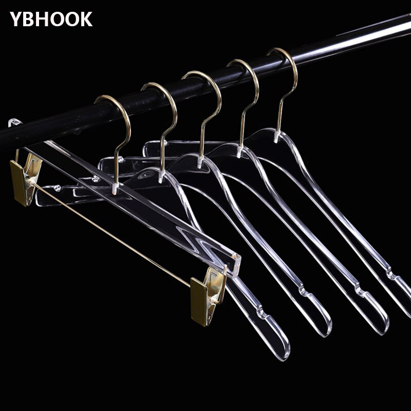 Brand 10pcs Acrylic Hanger Clear Suit Hanger Wardrobe Organizer Shirt Coat Clothes Rack Crystal Adult Pants Rack Store Display