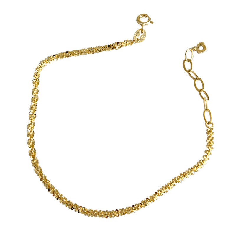 LouLeur-pulsera de plata de ley 925 auténtica para mujer, brazalete de oro brillante para , joyería fina de plata, para hermana: Oro