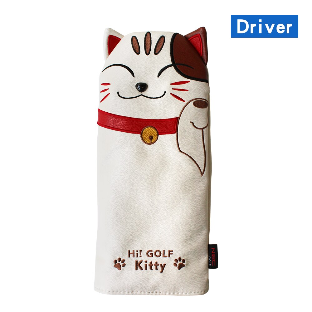 Golf Headcover Lucky Cat Golf Head Cover for Driver Fairway Hybrid Putter PU Leather Protector Magnetic Closure: For Driver