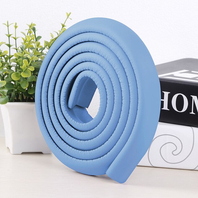 2M de seguridad del bebé escritorio protector para el borde de la Mesa de seguridad en forma de L protección para niños parachoques borde con ángulo casa Anti-colisión de la tira: Azul