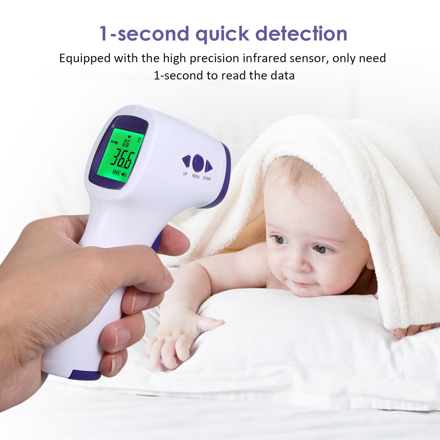 Digital thermometer Non-contact IR Infrared Sensor Forehead Body/ Object Thermometer Temperature Measurement LCD Digital Display