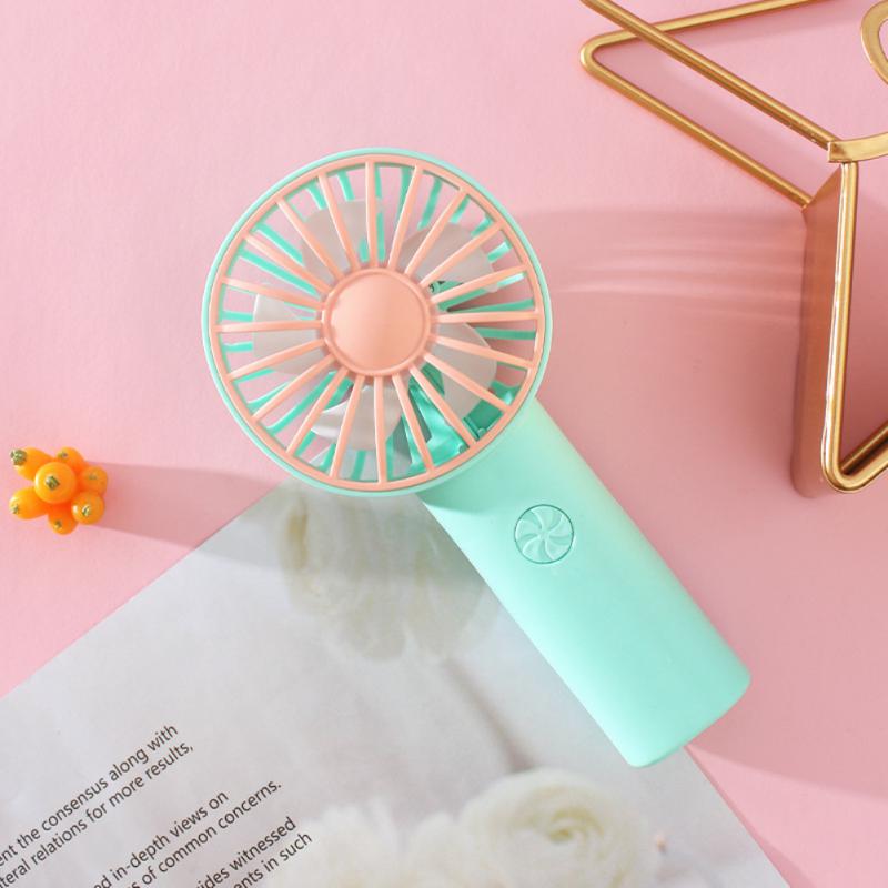 Summer Portable Mini Fan 400mAh USB Rechargeable 360° Rotating Handheld Air Conditioner Cooler Office Outside Travel Artifact: 02