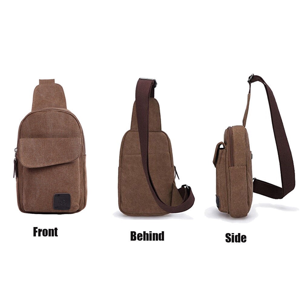 Bolso de viaje de lona para hombre, bolsa de viaje para senderismo, bandolera de hombro, pecho