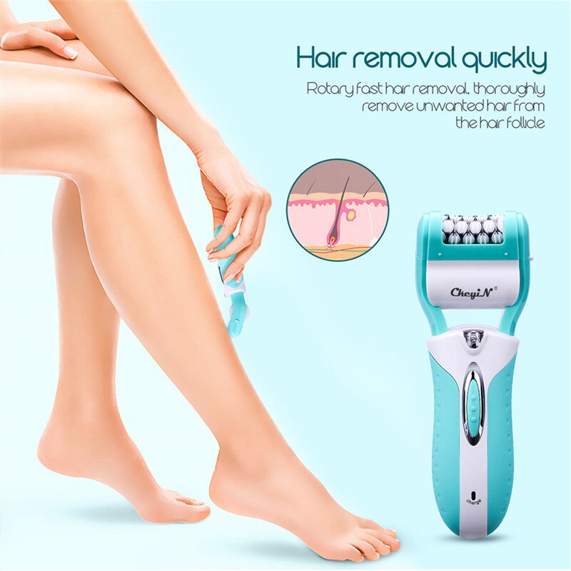 Depilador elétrico feminino 3 em 1, máquina de depilação para mulheres sem dor depilação lixa de pé máquina de pedicure rosto corpo biquíni perna 49