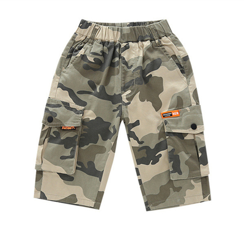 2022 Summer Boys pantaloncini mimetici pantaloni in cotone bambini vita elastica lunghezza al polpaccio pantaloni morbidi abbigliamento per bambini per adolescenti 5-14: 11