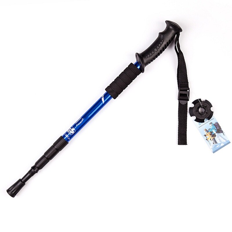 Walking Stick Carbon Straight Grip Telescopic Stick 4-section 110cm Handle Cork Hiking Trekking Pole Camping Equipment trek