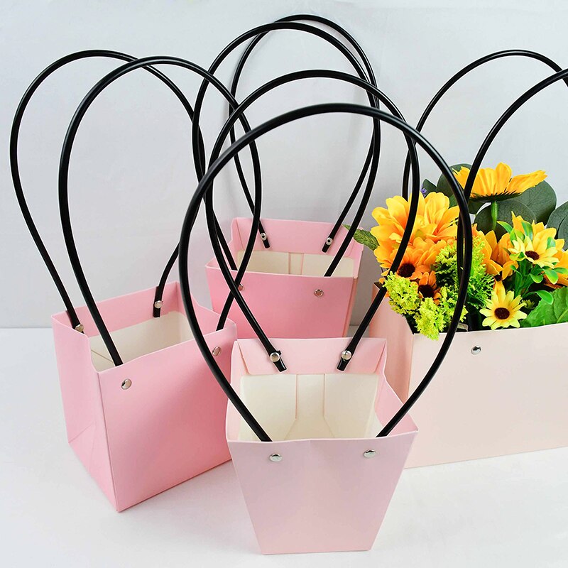 Tragbare Blume Box Wasserdichte Papier Handtasche Verpackung Tasche Hochzeit Rose Party Box Verpackung Für Süßigkeiten Kuchen Geburtstag