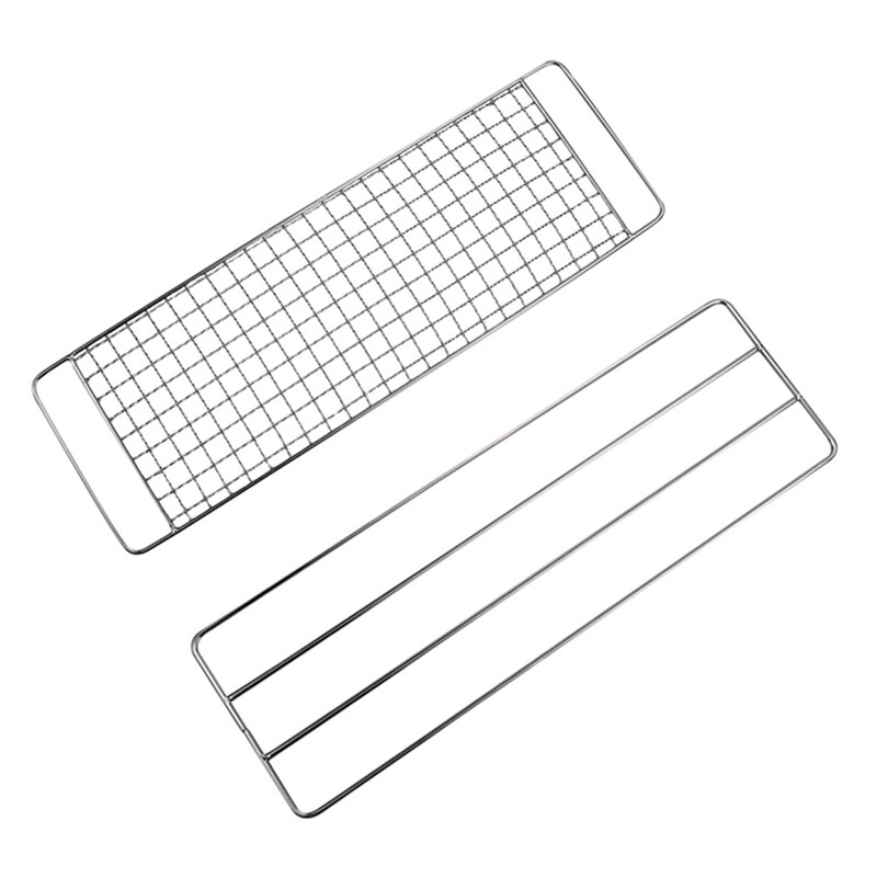 Filet à griller en acier inoxydable, 2 pièces, support de refroidissement pour Barbecue de Camping, support pour Pot de pique-nique en plein air, BBQ304: Default Title